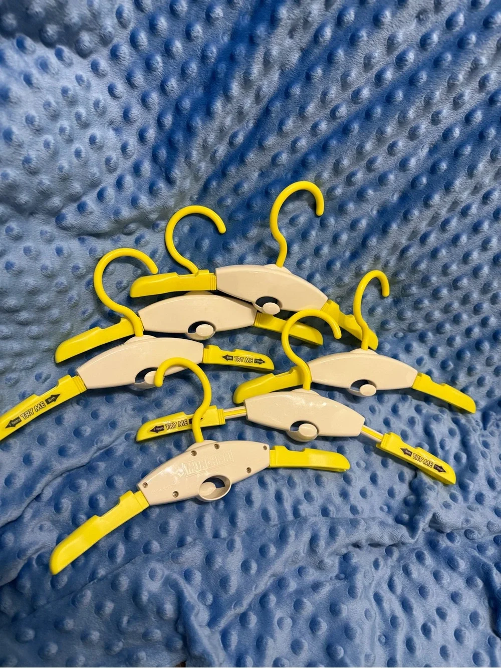Kids Yellow and White Folding Travel Hangers - Set of 6